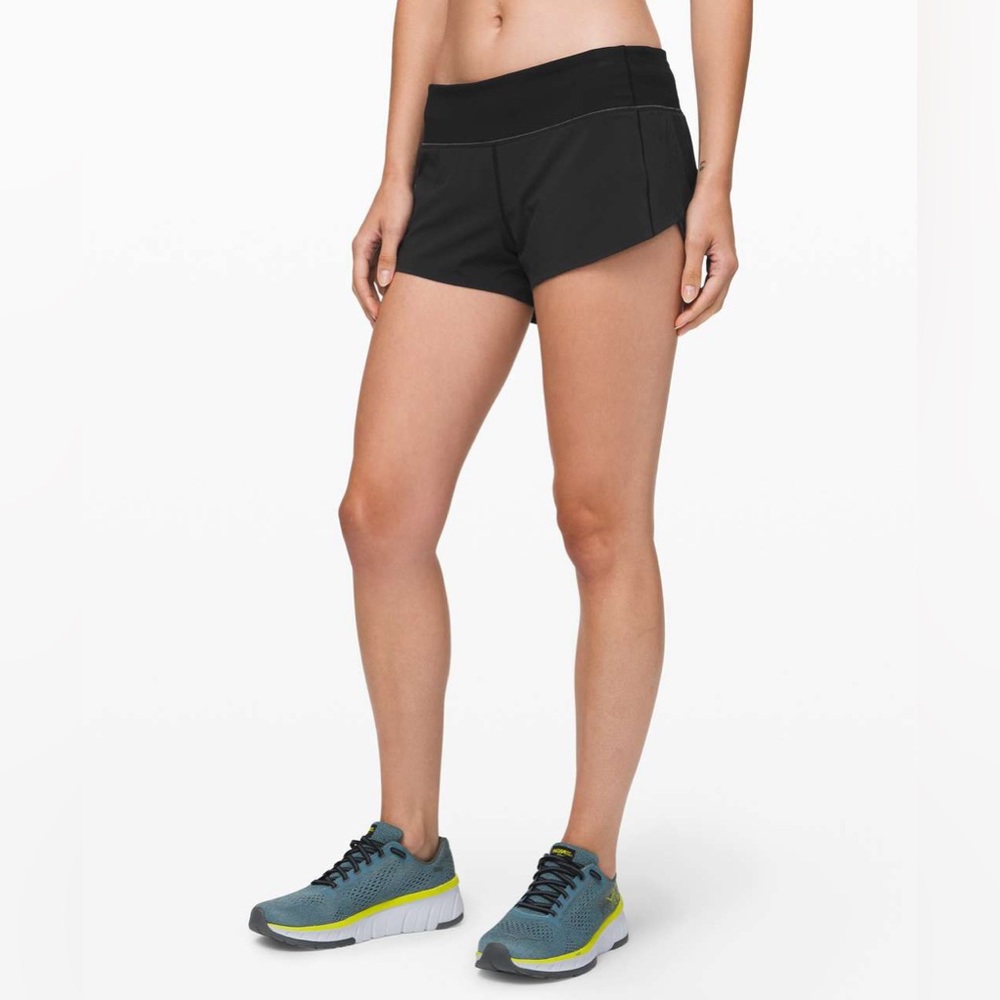 Lululemon Black Speed Up Shorts Low Rise 2.5” Inseam